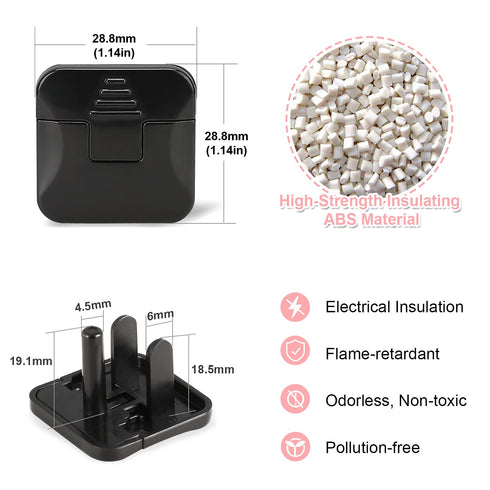 Babepai 38-Pack Black Outlet Covers, Child Proof Electrical Protector Safety, Improved Baby Safety Plug Covers
