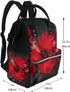 DWVTSLH Backpack Mummy Backpack Red Hibiscus Flowers Diaper Bag Multifunction Nappy Bags Waterproof Large Capacity
