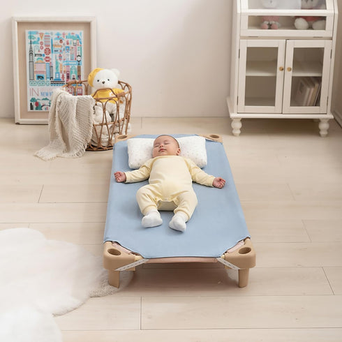 12 23" 51", Pcs Cot Sheet for Daycare, X Blue Daycare Cot Bedding with Corner Elastic Loops for Child Boys Girls,Soft