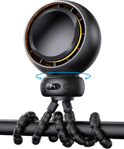 Mini Portable Stroller Fan 60 Auto Oscillation, Quiet USB-C Rechargeable Baby Fan,
