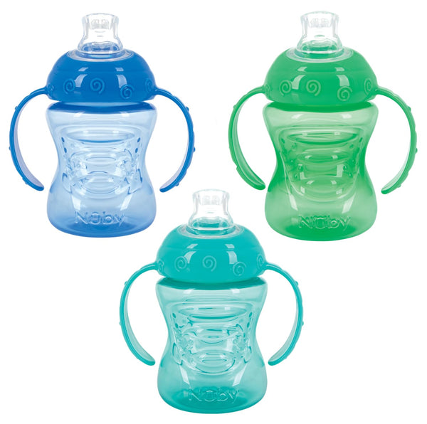 Nuby 3 Pack Two Handle No Spill Toddler Sippy Cups - Toddler
