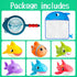 Set No Hole Bath Toys for Kids - Shark Bath Toys with Bath Net & Storage - Floating Toys for Water Pool Shower