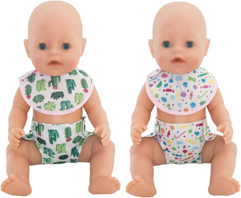 20 14-18 Inch SOTOGO Pieces Doll Diapers Dolls Underwear Doll Bibs for Dolls
