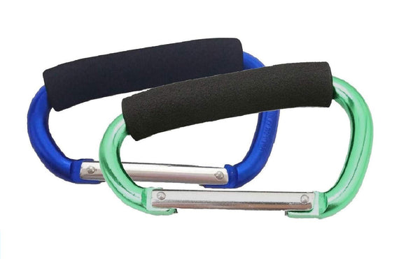 Large Stroller Hooks for Mommy, 2 pcs Carabiner Stroller Hook Organizer for Hanging Purses, Diaper Bag, Shopping Bags