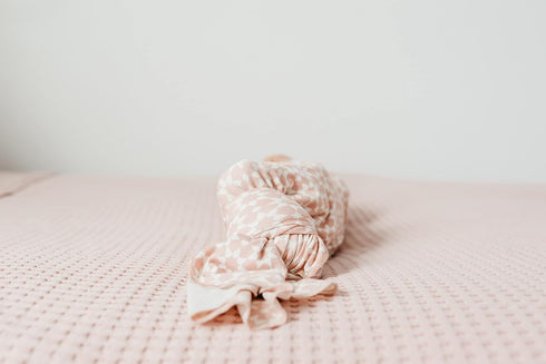 Star-Patterned Large Knit Baby Swaddle Blanket by Copper Pearl