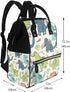 QSMJKLD Backpack Mommy Daypack Cute dinosaur Diaper Bag with Changing Pad, Pacifier Holder - Multifunction Travel Nappy