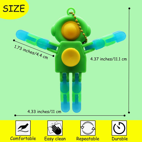 DUOBAOJIA 8 Pack Pop Fidget Spinner, Keychain Fidget Toys, Wacky Tracks Fidget Toys, Deformable Fidget Spinners Robot