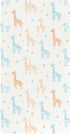 miaozhen Cotton Baby Crib Sheets Ultra Soft Blue and Orange Simplified-line Giraffe Playard