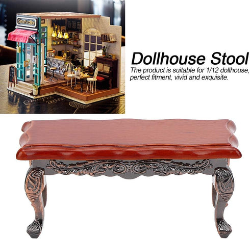 1:12 Miniature Doll Furniture, Simulated Coffee Table with Relief Mini Model Toy for Dollhouse Decor