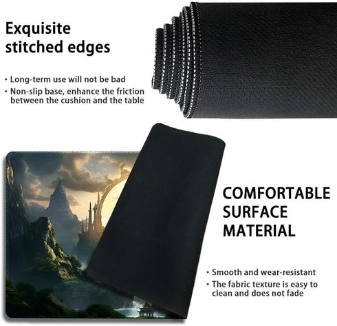 DAUXID (111),No Premium Stitched MTG Playmat with Zones and Non-Slip Rubber Backing - TCG Play Mat for MTG and Other