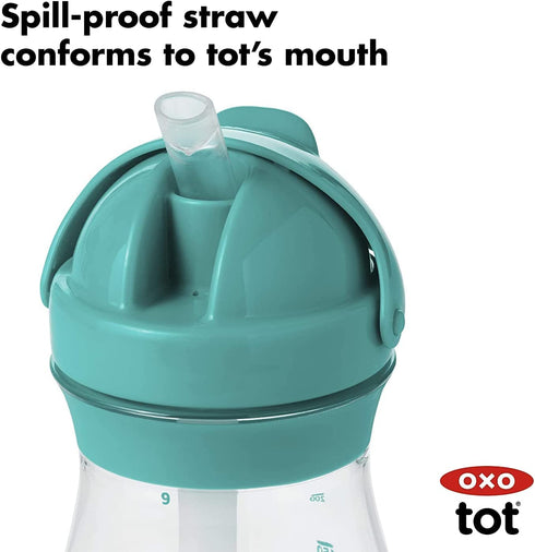 9 OXO Tot Transitions ounce Straw Cup, Teal