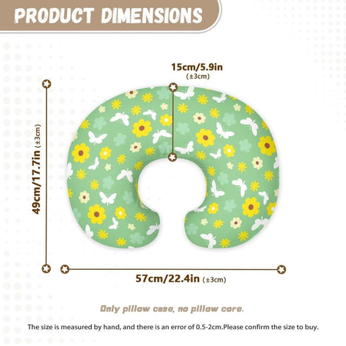 Hechitok Butterfly Flower Nursing Pillow Covers Slipcovers for Breastfeeding Moms, Ultra Soft Breathable Feeding Pillow