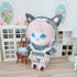 niannyyhouse Dog Suit Dress Up Hoodie & Corduroy Overalls for 7.8in Plush Doll Stuffed Figures (Gray)