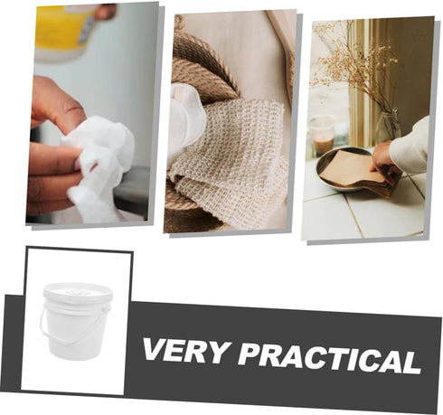 Holibanna Large Plastic Wipe Dispenser Bucket with Lid and Handle Portable Wipes Container for Car and Baby Use
