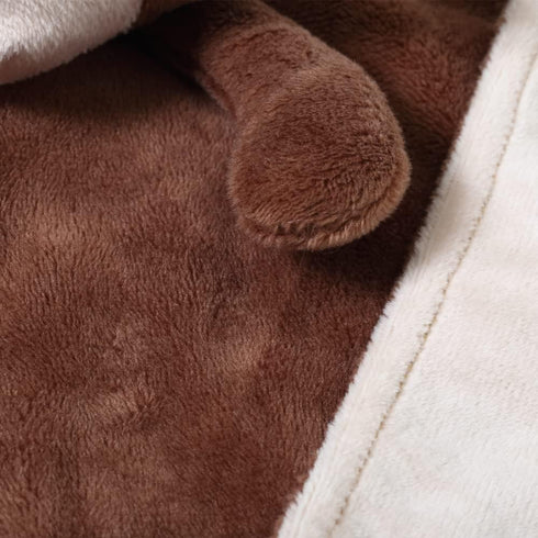 CREVENT Cozy Plush Baby Security Blanket Loveys for Baby Boys with Animal Face, Baby Shower/Birthday Gifts (Brown
