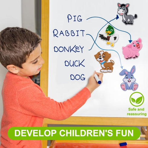YUJUN 12PCS Fridge Magnets for Kids,Cute Vivid Farm Animals Refrigerator Magnets Toys for Fridge Baby Educational