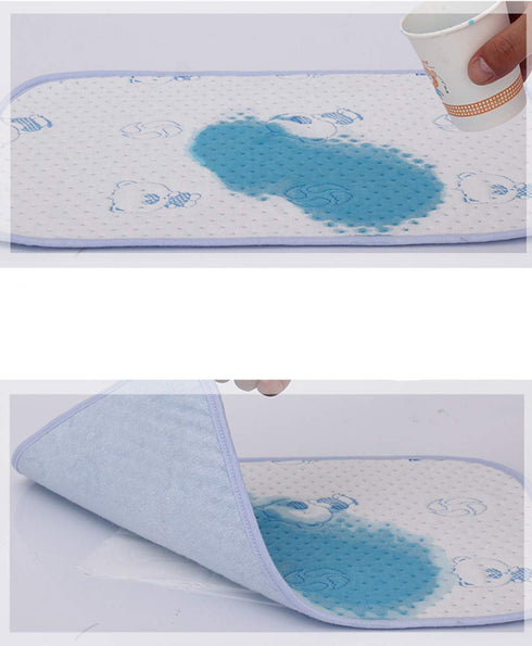 2pcs Pack Monvecle Baby Infant Waterproof Cotton Changing Pads – Washable Reusable Diapers Liners Mats, Pink Bear