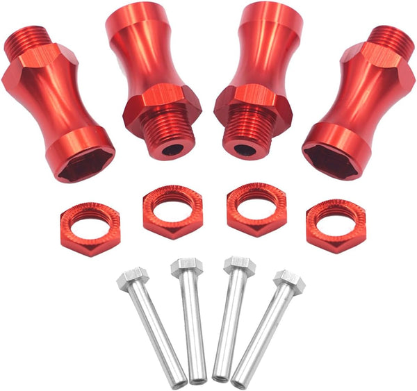 4Pcs ShareGoo Aluminum Wheel Extension Hex Drive Hub Adapter, 12mm to 17mm, 30mm Offset for Tamiya Axial RC Cars