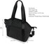 Stylish Black PU Diaper Bag Tote with Wet Bag & Stroller Hooks