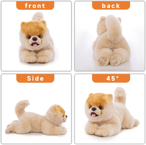 16-Inch Adorable Pomeranian Plush Toy - Realistic Stuffed Dog for Kids