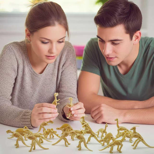 HAVAGDTM 110PCS 2.5Inch Dinosaur Fossil Skeleton Dinosaur Skeleton Toys Assorted Figures Dino Bones for Birthday Party