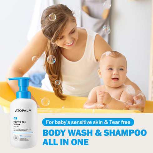MLE ATOPALM Lotion and Top to Toe Baby Wash Bundle