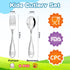 Toddler-Utensils-Kids-Silverware-Set, 8 PCS 18/10 Stainless Steel Toddler Forks and Spoons, Round Edges Children Cutlery Set with Dog & Cat Pattern, Non-slip Fork, Mirror Polished, Dishwasher Safe by Fiwarex