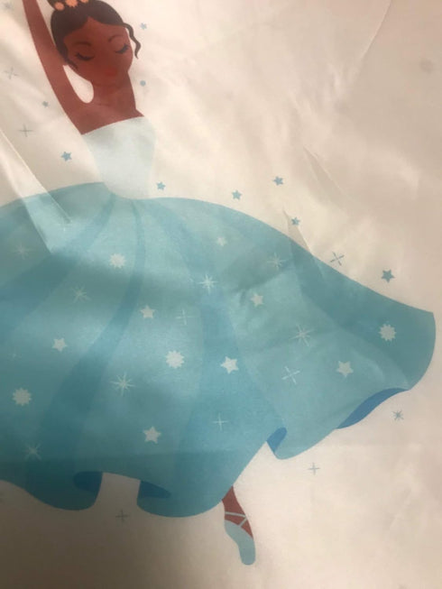 Satin Fitted Mini Crib Sheet for Babies, Girls - Ballerina Girls Design, Size 24 x 38 inches, Smaller Than Standard