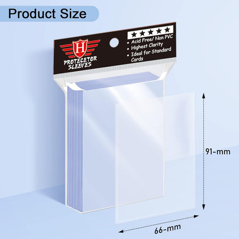 500 Counts Card Sleeves for Trading Cards, Soft Penny Card Sleeves Clear Plastic Card Protectors Fit for Baseball Card