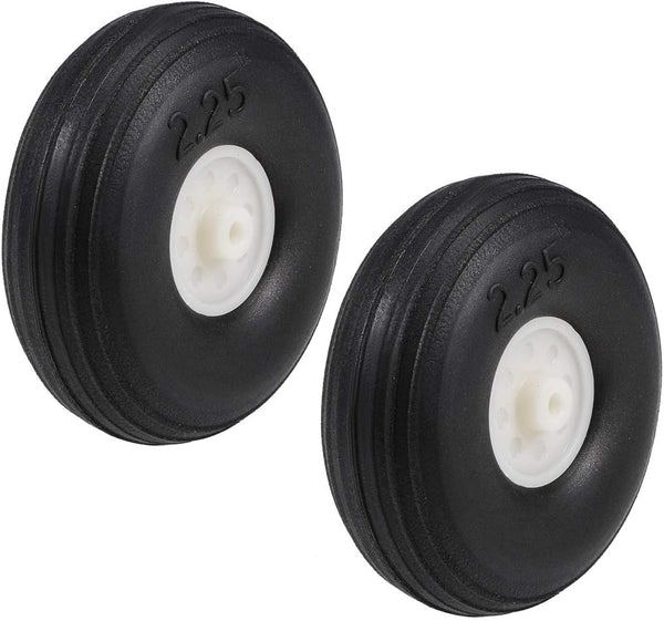 uxcell Tire and Wheel Sets for RC Airplane, PU Sponge Tire with Plastic Hub, 2.25" 2pcs