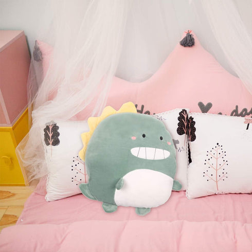 ARELUX 16in Soft Dinosaur Anime Plush Pillow - Cute Stuffed Animal for Kids Room Decor