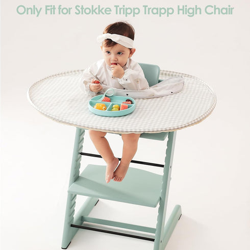 MITCHENIFY Food Catcher Fit for Stokke Tripp Trapp High Chair, Waterproof Long Sleeve Eating Bib, Baby Feeding