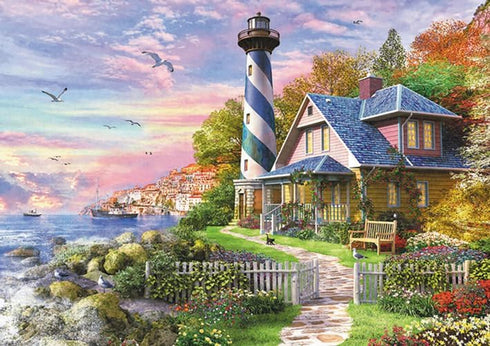 Educa Lighthouse at Rock Bay 4000 Piece Jigsaw Puzzle, Glue Included, Completed Image 53.5" x 37.75"