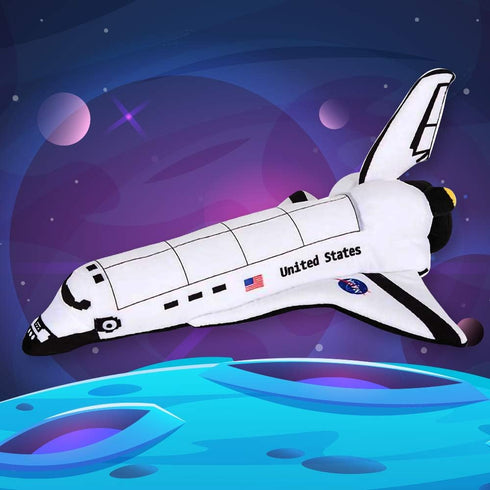 ArtCreativity Stuffed Space Shuttle - 14" Soft Cuddly Astronaut Toy for Kids, Birthday Gift, Easter Basket Stuffer