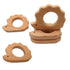 2pcs Natural Wooden Hedgehog Teething Pendant, Pure Beech Wood Animal Teether Shape for Handmade Accessories