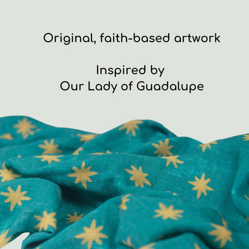 47" 47" Our Lady of Guadalupe Catholic Baby Swaddle | Mary's Mantle Soft & Luxury Baby Muslin Cotton Swaddle Blanket |
