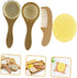 Set HANABASS Newborn Baby Hair Brush Wool Brush Wooden Comb Silicone Scrubber for Gentle Grooming