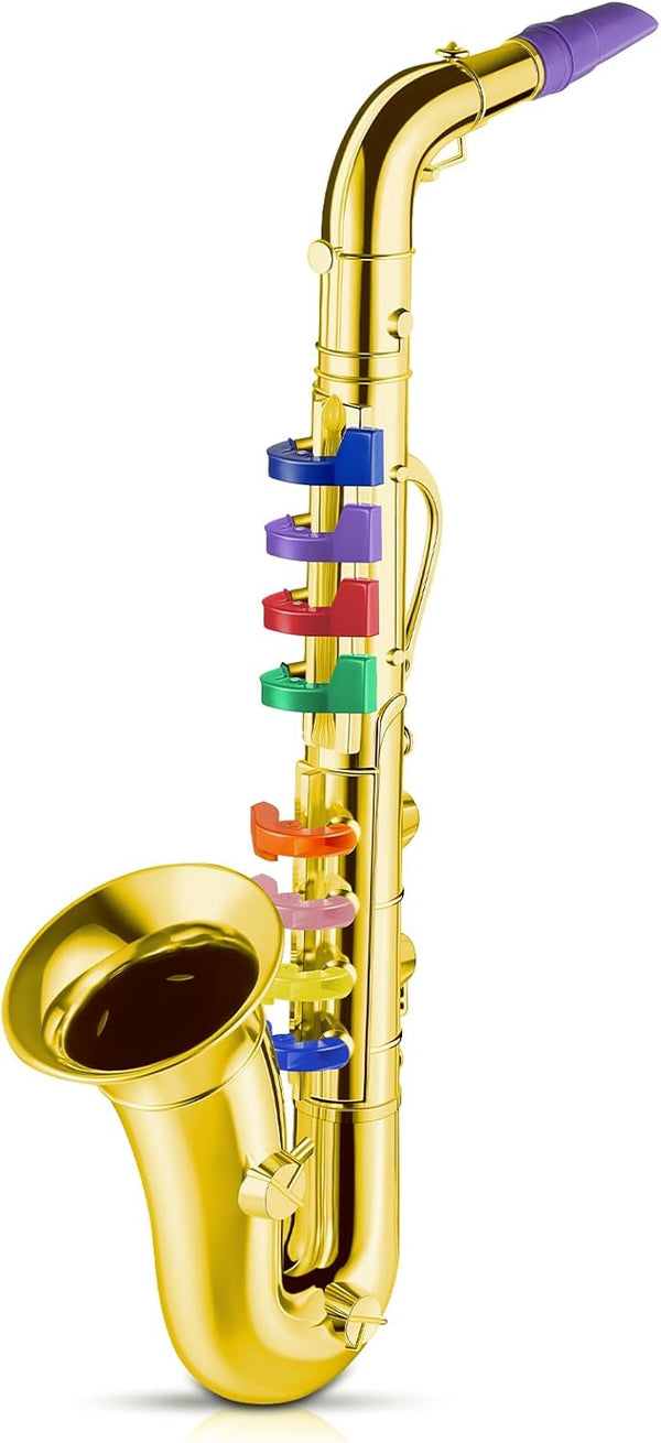 Lewtemi Gold Saxophone Musical Instruments Toy for Kid Toddler Fake Plastic Preschool