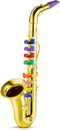 Lewtemi Gold Saxophone Musical Instruments Toy for Kid Toddler Fake Plastic Preschool