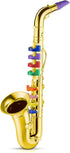 Lewtemi Gold Saxophone Musical Instruments Toy for Kid Toddler Fake Plastic Preschool