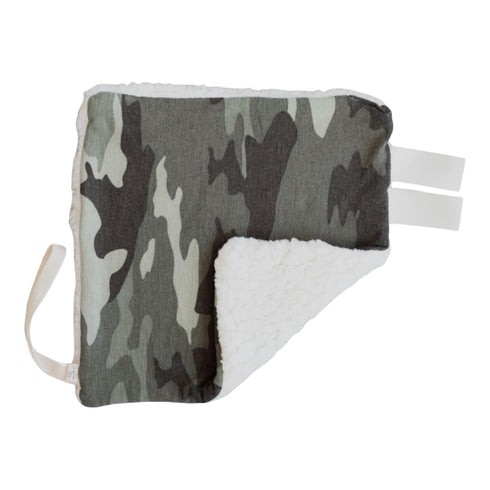 Handcrafted Mini Plush Pacifier Holder (Camouflage Green & Sherpa)