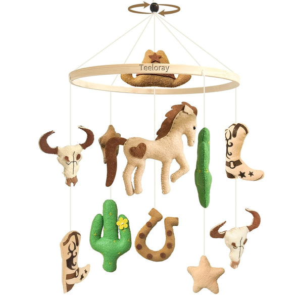 Baby Mobile for Crib Western Cowboy Crib Mobile for Boys and Girls