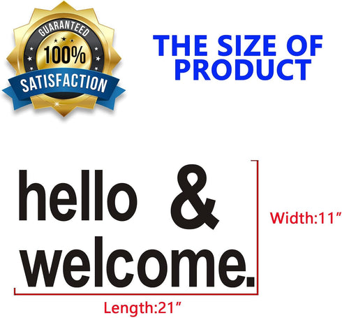 Wall Decal Stickers - Hello Welcome Stickers, Easy to Apply, Vinyl Wall Decor Art for Front Door, Inspirational