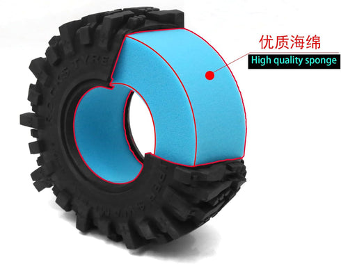 1.9 Tire Inserts Soft Outer Foam Inserts, 4 Pcs for 1.9inch Wheel Tires RC Crawler Axial SCX10 90046 TRX4 (Green)