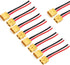 5 Pairs XT60 Connector Adapter, Male and Female Plug with 10cm 14AWG Silicone Wire for RC Lipo Battery