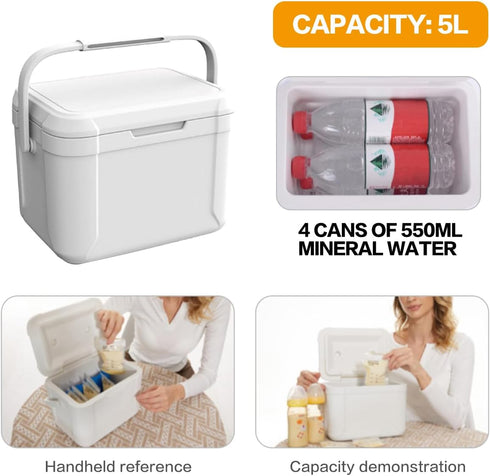 Breastmilk Cooler Box - Portable and Light Freezable Bottle Cooler Insulated Baby Bottle and Breastmilk Cooler Bag