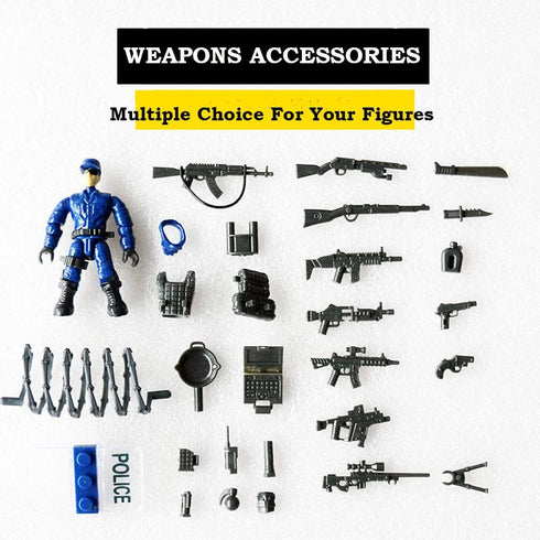 Special Forces Mini Military Action Figure with Weapons, 8 PCS Multiple Movable Joints SWAT Police Figure