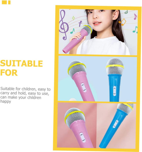 2pcs Microphone Model, Kid Cosplay Play Microphone, Simulation Microphone Party Favors Photo Prop Toy