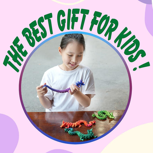 12" 3D Printed Dragon, Articulated Crystal Dragon Fidget Toy for Home Office Decor Executive Desk Toy (Purple)