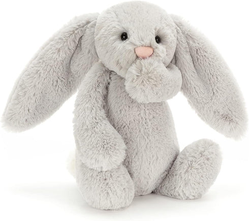 Jellycat Bashful Grey Bunny Stuffed Animal, Medium 12 inches, Classic Rabbit Plush Toy, Children's Gift